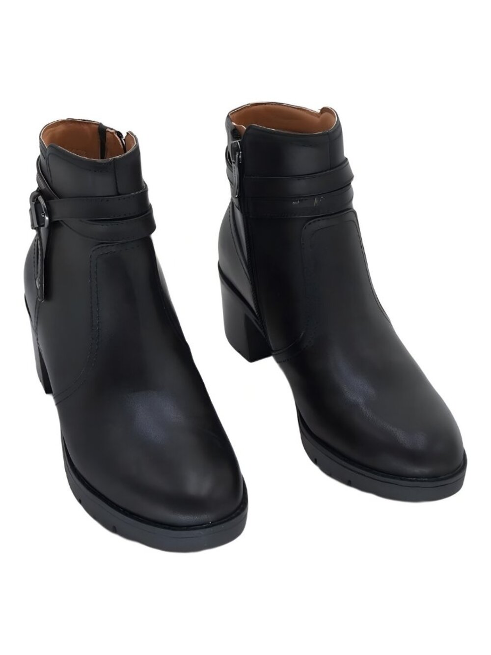 Easy Spirit Carter Block Heel Ankle Boots Round Toe Black 6m
